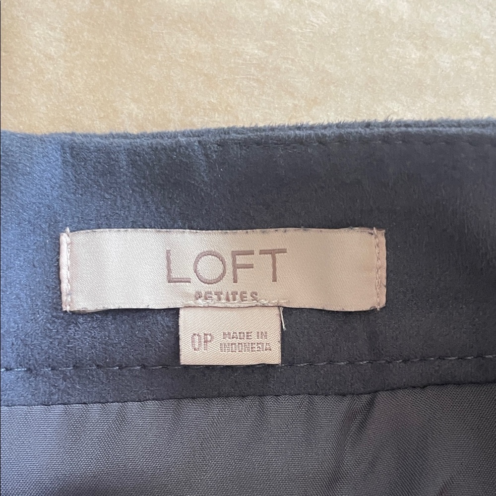 Loft Navy Blue Faux Suede Women's Skirt, 0p - Picture 4 of 7